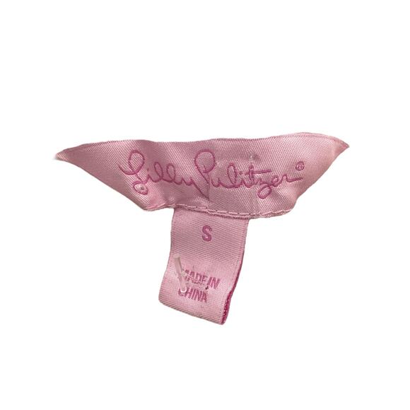 Lilly Pulitzer Dress Womens SZ S Metallic Shimmer Overlay Cut Outs On Arms Peach - Picture 5 of 5